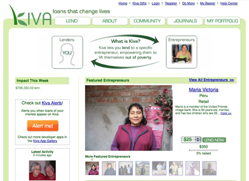 Kiva.orgのサイト